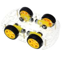 CHASIS CON 4 RUEDA DE MOTOR, MOTOR DE ENGRANAJE TIPO T DE DOBLE  EJE DE 3-6V, COMPATIBLE CON NEUMÁTICOS ELÉCTRICOS PARA ARDUINO ROBOT, MODELO DE COCHE INTELIGENTE, BRICOLAJE.