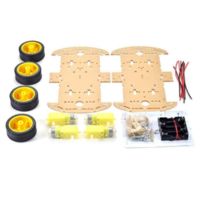 CHASIS CON 4 RUEDA DE MOTOR, 2 PISOS MOTOR DE ENGRANAJE TIPO T DE DOBLE  EJE DE 3-6V, COMPATIBLE CON NEUMÁTICOS ELÉCTRICOS PARA ARDUINO ROBOT, MODELO DE COCHE INTELIGENTE, BRICOLAJE.
