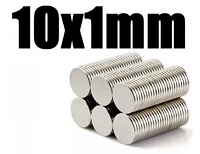 IMÁN REDONDO  SUPERPOTENTE, DISCO DE IMANO PERMANENTE 10X1MM SE VENDE 5 UNIDADES