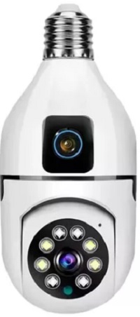 CÁMARA IP DE 1080P PTZ DOBLE CAMARA CON  ALIMENTACIÓN DE SÓCATE DE BOMBILLO. SE CONECTA A LA APLICACIÓN DEL TELEFONO.