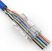 CONECTOR DE RJ45  PASO FINAL TRAVE 8P8C UTP ETHERNET