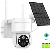 CÁMARA PTZ INALÁMBRICA CON WIFI PARA EXTERIORES, GIRA 270 ° HORIZONTALMENTE Y 90 ° VERTICALMENTE, VIDEOCÁMARA SOLAR IPCAM DE 8MP, HD, BATERÍA  INTEGRADA  DE RECARGA DE 7800MAH,ADMITE TARJETA SD, ALMAC