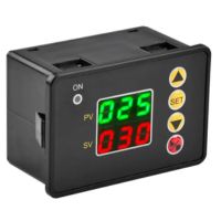 TIMER TEMPORALIZADOR DOBLE PANTALLA CON RETARDO DE  CICLO ININTERRUMPIDO TIEMPO  CORRIENTE 12V