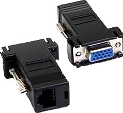 ADAPTADOR CONEXIÓN VGA A RJ45 UTP HASTA 38 METROS (POR UNIDAD)