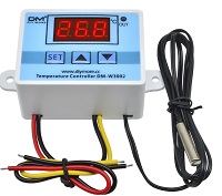 TERMOSTATO DIGITAL AC 110 -220 CON PANTALLA LED Y SENSOR IMPERMEABLE DE 1 METRO.